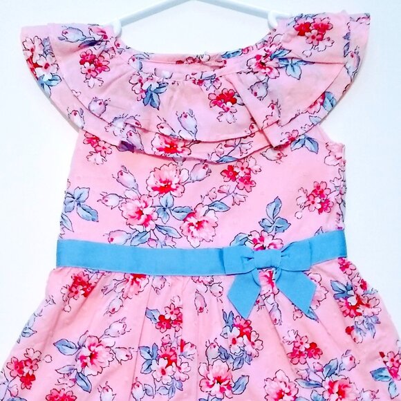 JANIE AND JACK BLOSSOM TOWN PINK FLORAL RUFFLE DRESS 3T - Picture 2 of 12